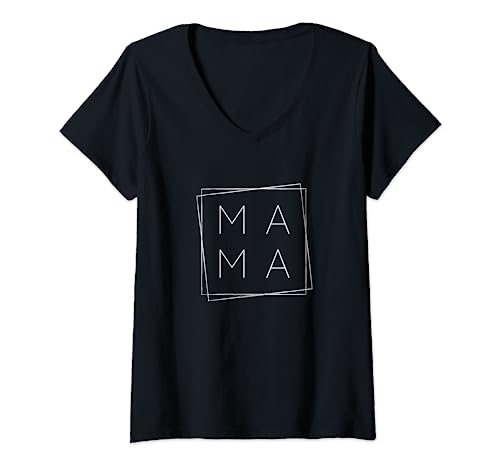 Damen MAMA Familien Outfit Mutter Vater Kind Partnerlook Set Teil T-Shirt mit V-Ausschnitt von Partnerlook Mama Papa Tochter Sohn 24