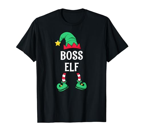 Boss Elf Partnerlook Familien Weihnachten Männer Jungen T-Shirt von Partnerlook Weihnachten Familien Outfits by KaMi