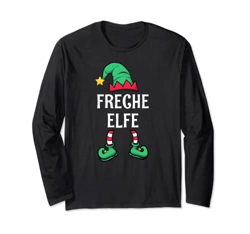 Freche Elfe Partnerlook Familien Weihnachten Frauen Mädchen Langarmshirt von Partnerlook Weihnachten Familien Outfits by KaMi