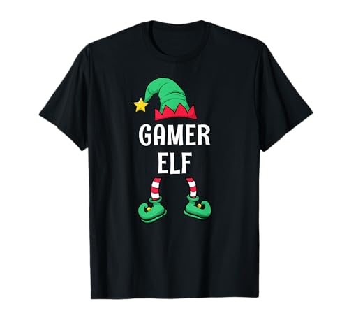 Gamer Elf Partnerlook Familien Weihnachten Männer Jungen T-Shirt von Partnerlook Weihnachten Familien Outfits by KaMi