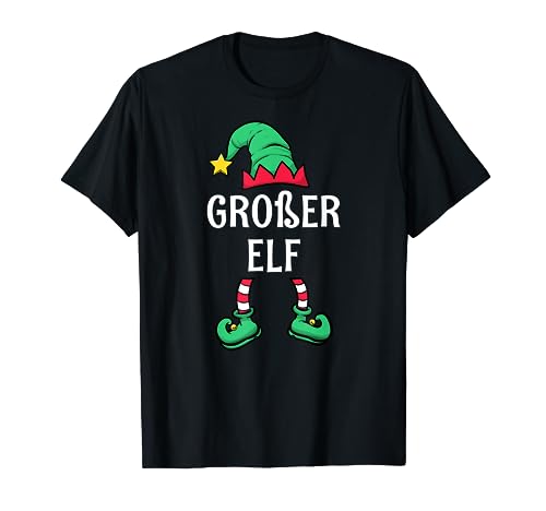 Großer Elf Partnerlook Familien Männer Jungen Weihnachten T-Shirt von Partnerlook Weihnachten Familien Outfits by KaMi