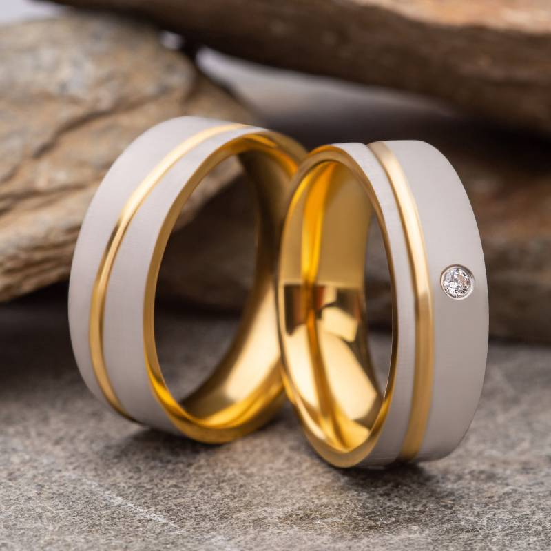 Verlobungsringe Freundschaftsringe Partnerringe Trauringe Zirkonia Gold/Silber Gravur von PartnerringeHannover