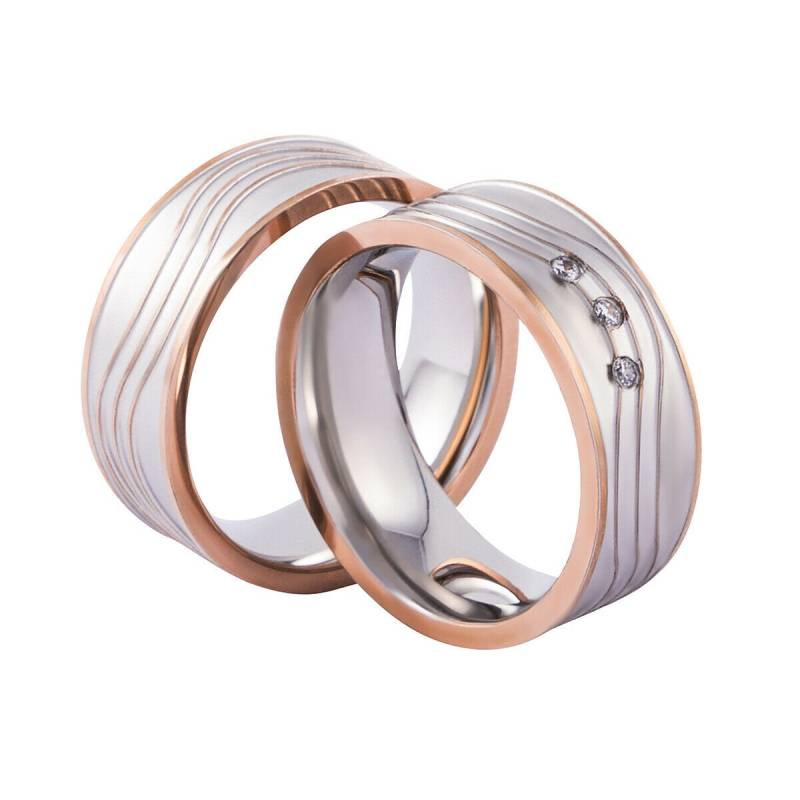 Verlobungsringe Freundschaftsringe Partnerringe Trauringe Zirkonia Rotgold/Silber Mit Gravur von PartnerringeHannover