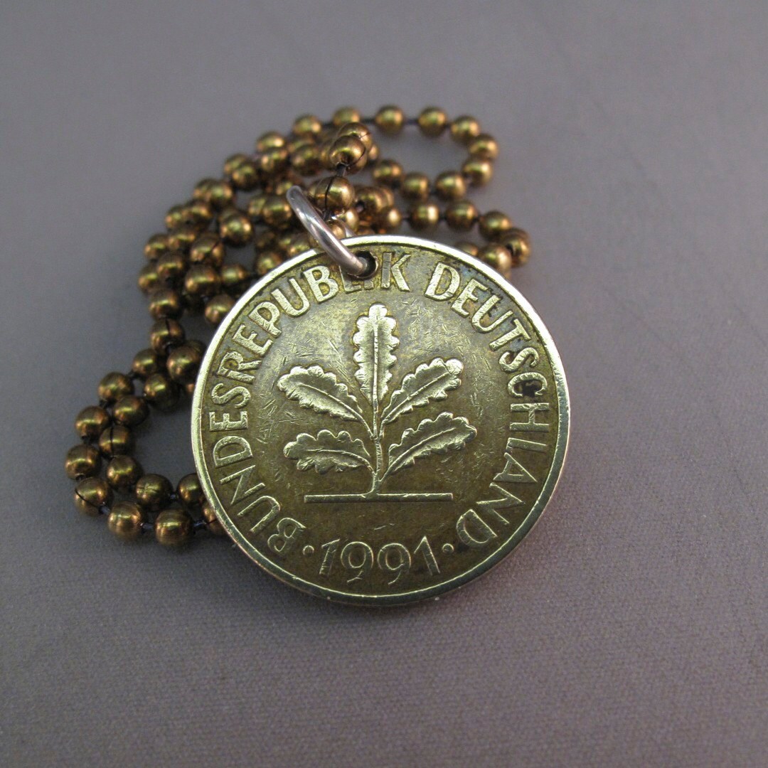 Germany Coin Halskette. Pfennig Charm. Deutschland Anhänger. 10. No.001250 von PartsForYou