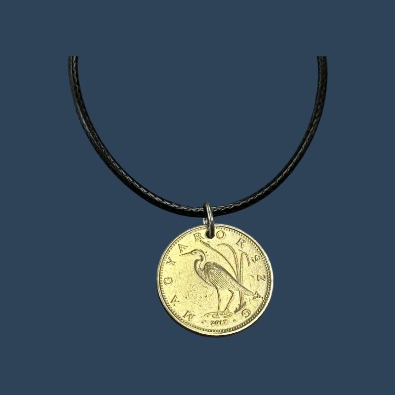 Ungarn Münze Kette Anhänger Reiher Kranich Schmuck. Magyar . 5 Florentiner. Koztarsasag. 001204 von PartsForYou