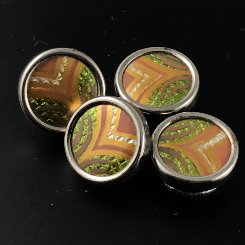 Vintage Gold Grün Snap Manschettenknöpfe | Deko No.00808 von PartsForYou