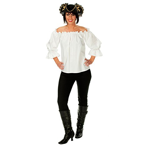 NEU Damen-Bluse Piratin, schulterfrei weiß, Gr. 48 von PARTY DISCOUNT