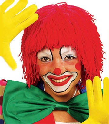 Perücke Clown aus Wolle, rot von PARTY DISCOUNT