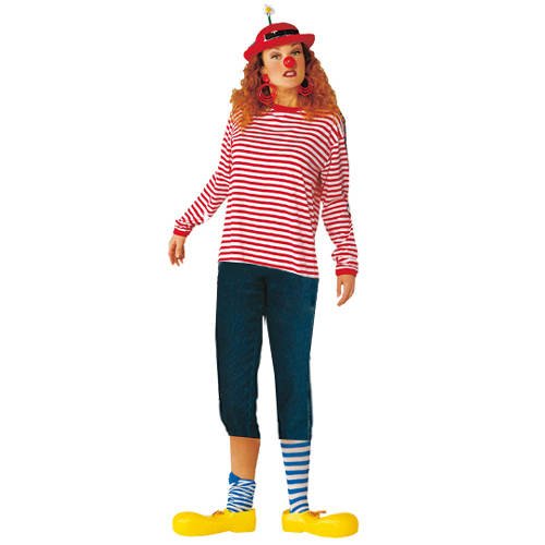 PARTY DISCOUNT Ringelshirt, rot-weiß, Langarm, Gr. 5=S von PARTY DISCOUNT