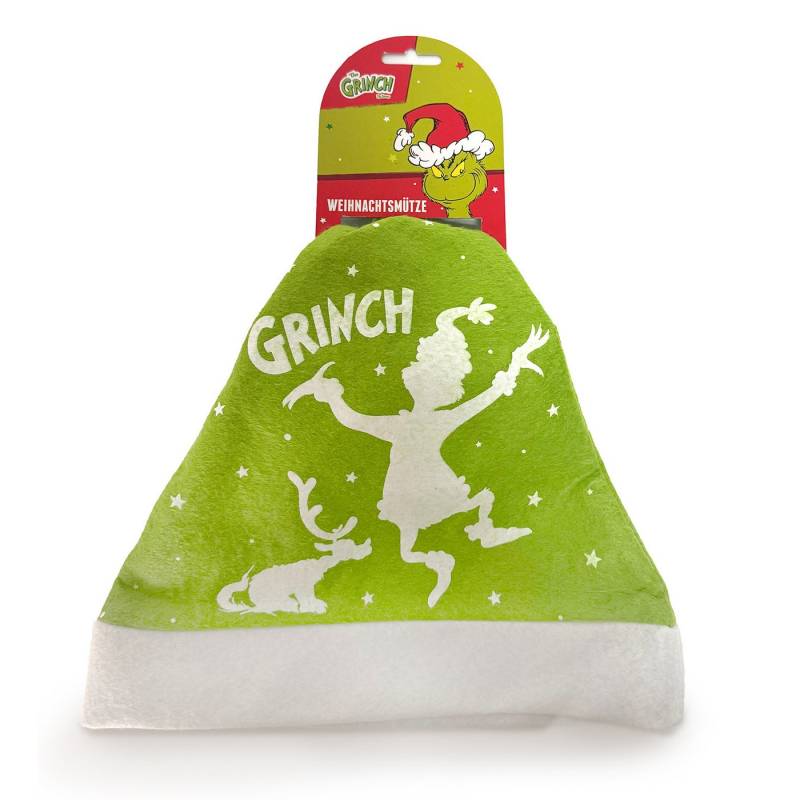 Party Factory Bommelmütze The Grinch Weihnachtsmütze grün-weiße Mütze 30 × 42 cm Polyester (1-St) von Party Factory