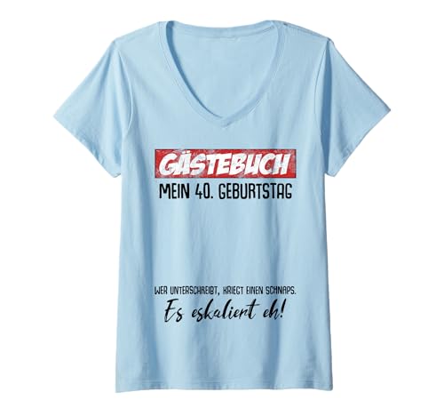 Damen 40. Geburtstag Mann Frau 40 Jahre 1985 Deko Lustig Geschenk T-Shirt mit V-Ausschnitt von T-Shirt 40. Geburtstag Herren Damen 40 Jahre Deko