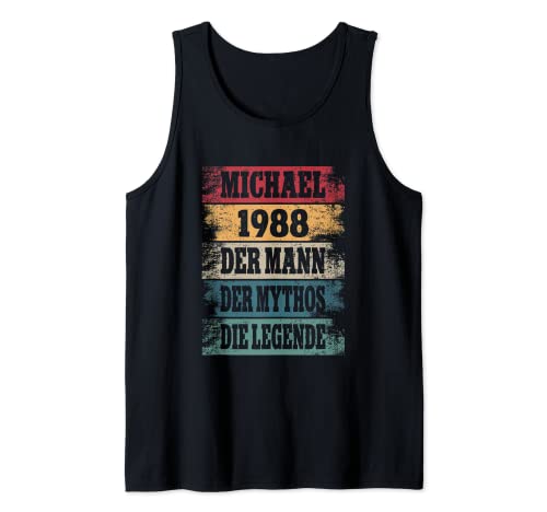 Herren 34 Jahre Geburtstag Michael Mann Lustiges Geburtstagsoutfit Tank Top Herren 34 Jahre Geburtstag Michael Mann Lustiges Geburtstagsoutfit Tank Top von Party Geburtstagsgeschenk Geschenkidee Deko 1988