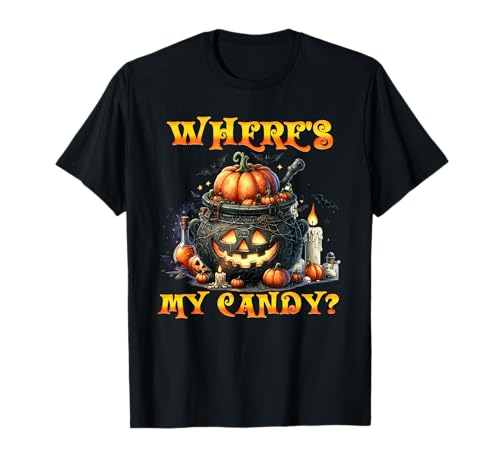 Halloween Kinder WHERE'S MY CANDY? Gruseliges Halloween T-Shirt von Party Halloween Geschenk Kinder Halloween T-Shirt
