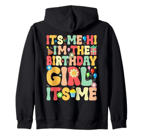 It's Me Hi I'm The Birthday Girl Retro Colors Kapuzenjacke It's Me Hi I'm The Birthday Girl Retro Colors Kapuzenjacke von Party Mood Retro Vibes