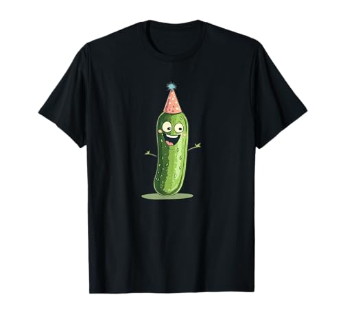 Lachende Gurke mit Partyhut Kostüm für Jungen und Mädchen T-Shirt Lachende Gurke mit Partyhut Kostüm für Jungen und Mädchen T-Shirt von Party Pickle Outfit