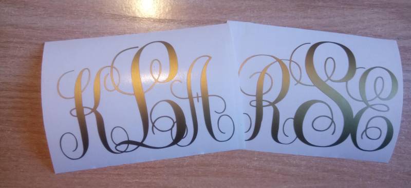 Personalisierter Vinyl-Monogramm-Aufkleber Auto, Yeti, Computer von PartyDecalShop