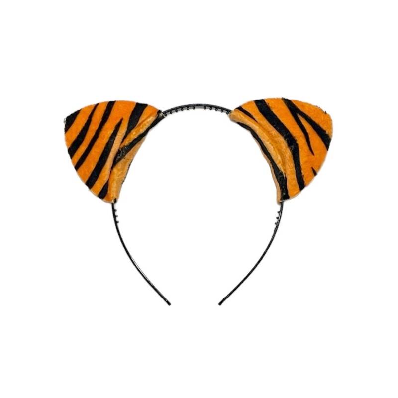 Tiger Stirnband Dschungel Tier Ohren Geburtstag Gastgeschenke Thema Orange Halloween Kostüm Baby Erwachsenen Kind Kinder Babys Bengal von PartyEars