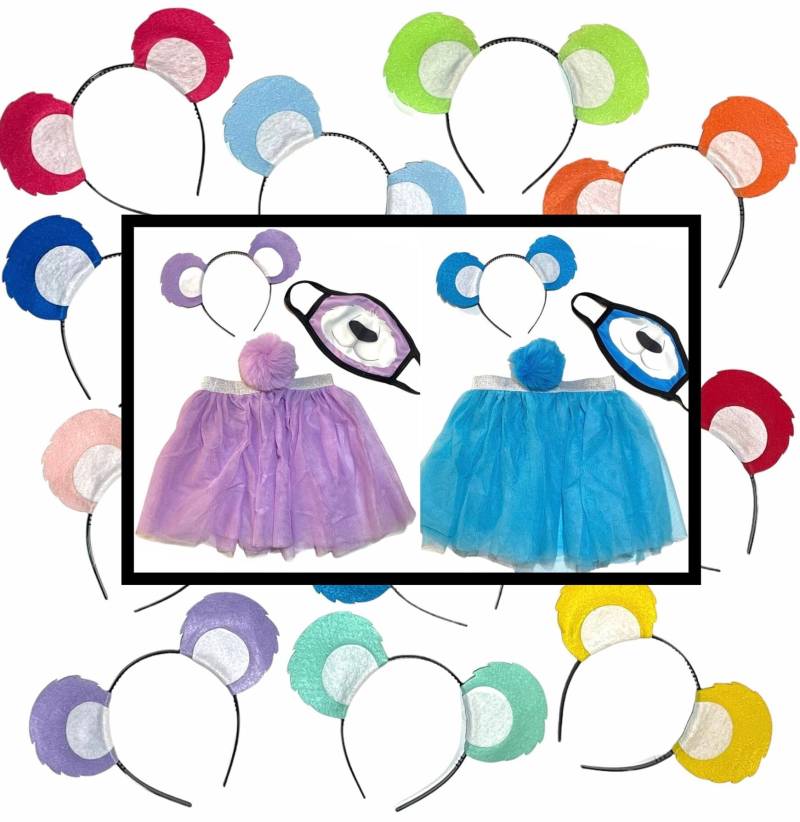 stirnband Tutu Tail Maske Teddybär Thema Ohren Geburtstag Gastgeschenke Gruppe Paare Kostümpflege Bunt Baby Babys Kind Kinder von PartyEars