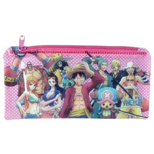 One Piece Manga Zipper Pencil Case Pouch - Pink, gelb, Federmäppchen von PartyErasers