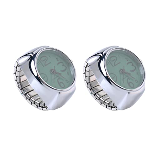 2st Quarz-fingeruhr Ringuhr Für Damen Schmuck Fingeruhr Quarzringuhr Neuheit Uhren Fingeruhrring Fshion Ringuhr Mini-ringuhr Ringe Für Herrenmode Universal- Liebhaber Armband von PartyKindom