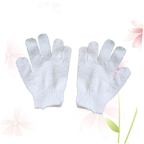 PartyKindom 1 Paar Badehandschuhe Badehandschuh Peeling Duschhandschuh Bath Handschuh Schrubbber Schrubben Männer Bathhandschuh Damen Handschuhe Für Bad Handpeelinghandschuh Körper Weiß von PartyKindom
