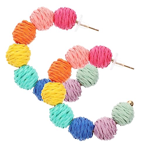 PartyKindom 1 Paar Beige Hängende Ohrringe Aus Handgefertigter Raffia - Geometrischer Sommer Schmuck Für Damen - Perfektes Für Frauen Am Strand Oder Im Alltag PartyKindom 1 Paar Beige Hängende Ohrringe Aus Handgefertigter Raffia - Geometrischer Sommer Schmuck Für Damen - Perfektes Für Frauen Am Strand Oder Im Alltag von PartyKindom