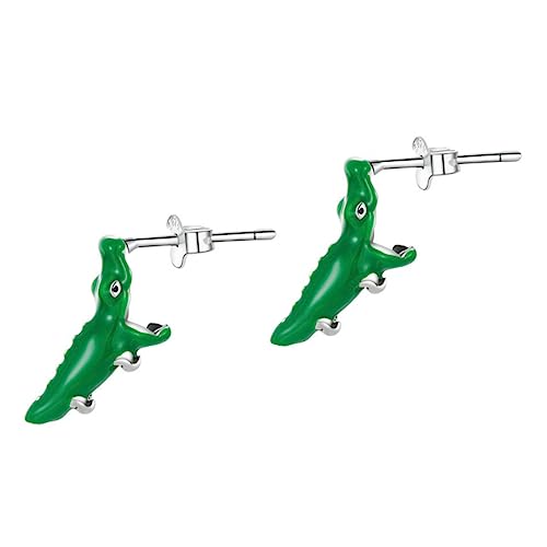 PartyKindom Cartoon-krokodil Ohrstecker Für Damen Ohrschmuck Aus Silbernem Material Modeaccessoire Für Festivalpartys Und Alltag von PartyKindom