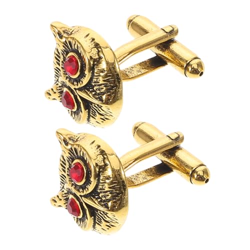 PartyKindom Manschettenknöpfe Für Herren Hemden Mit Eulenmotiv Retro-accessoire Für Smokinganzüge Legierungsmanschettenknöpfe Für Business-events Formelle Ärmelmanschettenknöpfe von PartyKindom