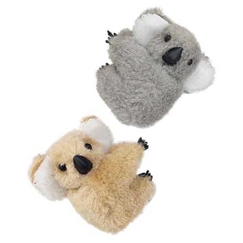 PartyKindom 1 Paar Kawaii Plüsch Haarklammern für Tierische Haarclips Khaki Süße Mini Haarspangen für Mädchen für Partys und Alltägliche Styles von PartyKindom