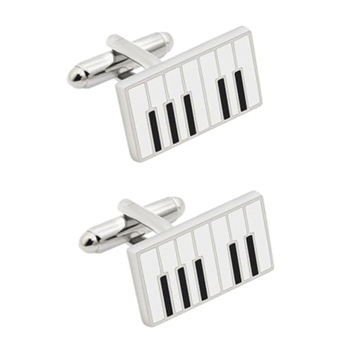 PartyKindom 1 Paar Manschettenknöpfe im Klavierdesign für Herren Cufflinks für Hochzeit Business und Besondere Anlässe Hochwertigem Legierungsmaterial Gefertigt Langlebig und von PartyKindom