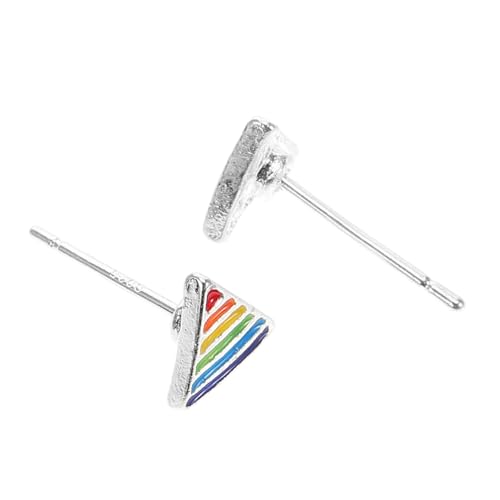 PartyKindom 1 Paar Regenbogen Ohrstecker für Damen und Herren Triangle Ear Studs Stilvolle Ohrringe Langlebig und Komfortabel Ohrschmuck Dekoration von PartyKindom