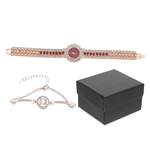 PartyKindom Uhr Für Damen Quarzarmband Mit Edelstein-Dekoration Elegant Und Lässig Geeignet Für Freizeit Partys Und Verabredungen Aus Hochwertiger Legierung Und Edelstahl von PartyKindom