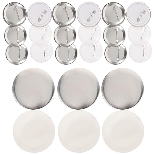 PartyKindom 1 Satz Metallabzeichen Set DIY Button Materialien für Bastelbedarf Plastik und Metallrückseiten für Selbstgestaltete Anstecker und Abzeichen von PartyKindom