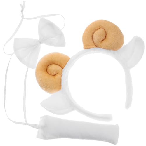 PartyKindom Schafkostüm Zubehör Satz für Damen Schafohren Stirnband mit Fliege für Halloween Cosplay von PartyKindom