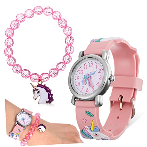 PartyKindom Einhorn-Uhr Mit Hübschen Muster Und Leuchtenden Farben Kinderuhr Mit Flexiblen Armband Und Einfacher Schnalle Als Geschenk Für Mädchen von PartyKindom