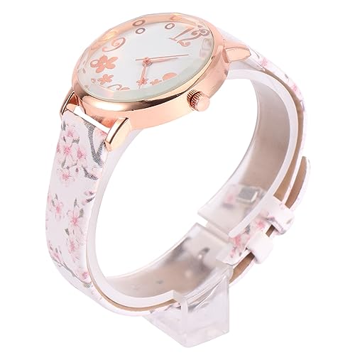 PartyKindom Damenarmbanduhr mit Pflaumenblüten Muster Quarzarmbanduhr Schnalle Armbanduhr für Mädchen von PartyKindom