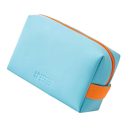 PartyKindom 1 Stück Kosmetiktasche faltbar Mini klein Beutel gesteppt Make -up -Fall Tragbare Make -up -Tasche Make-up-Handtasche Makeup Tasche Schminktäschchen für Damen Polyester Blau von PartyKindom