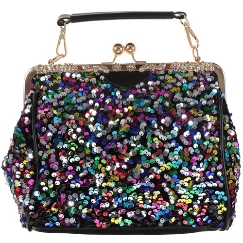 PartyKindom 1 Stück Stylische Schultertasche mit Pailletten Multifunktionale Umhängetasche für Damen für Reisen und Shopping Geräumig für Handy Geldbeutel und Kosmetik PartyKindom 1 Stück Stylische Schultertasche mit Pailletten Multifunktionale Umhängetasche für Damen für Reisen und Shopping Geräumig für Handy Geldbeutel und Kosmetik von PartyKindom