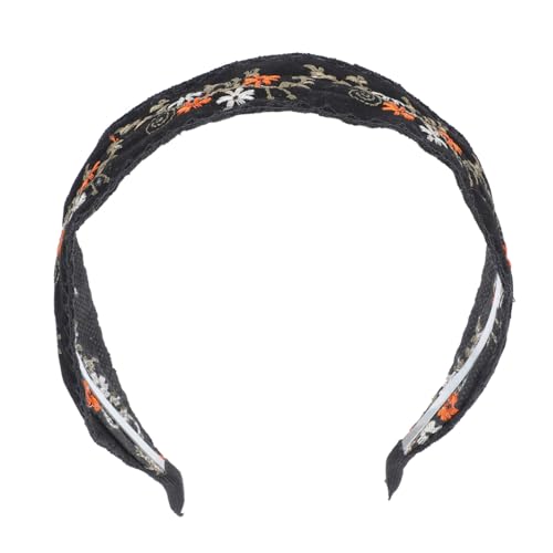 PartyKindom 1 Stück Stylisches Bohemian Haarband mit Eleganten Stickereien für Damen Dekoratives Kopfband Schwarz für Freizeit Partys und Besondere Anlässe von PartyKindom