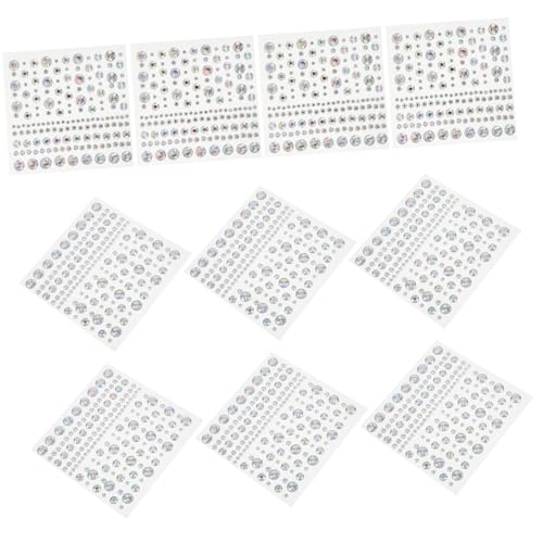 PartyKindom 10 Blatt Selbstklebende Gesichtssteine Farbige Resin Edelsteine Aufkleber Strasssteine für Festival Make Up Körperdekoration Bühne Party von PartyKindom