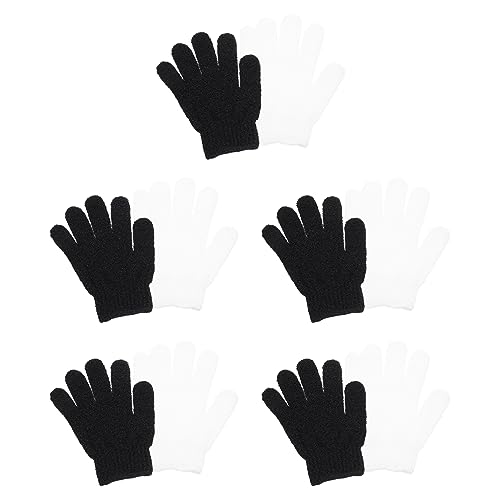 PartyKindom 10 Stück Badetuch-Set Körperwäscher Peeling schrubben Reinigung Fünf-Finger-Duschhandschuhe Badewäscher für den Körper Handschuhe zum Körperwaschen Handschuhe massieren Polyester von PartyKindom