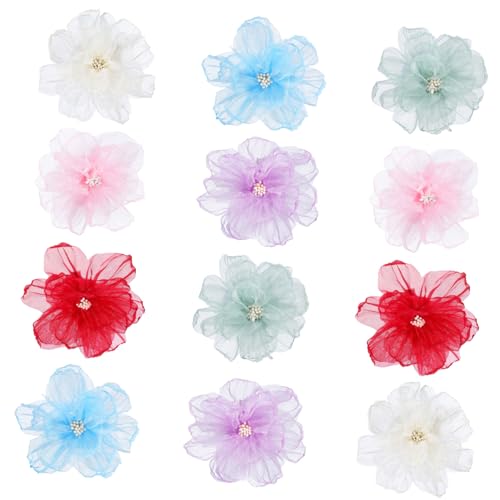 PartyKindom 10 Stück Blume Haarnadel Klein Strand Blumenclips Für Das Haar Geformt Styling Center Mini-haarspangen Dekorativ Runden Haarspangen Haarblumen Für Frauen Gittergewebe von PartyKindom