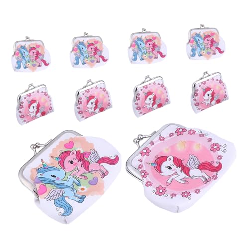 PartyKindom 10 Stück Damen Geldbörse mit Kiss Lock Verschluss Stylische Einhorn Wechselgeldbeutel für Mädchen Schmuck und Schlüsselaufbewahrung von PartyKindom