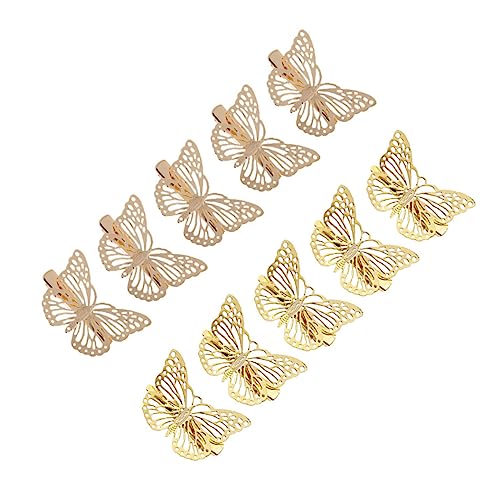 PartyKindom 10 Stück Goldene Schmetterling Haarklammern Filigrane Haarspangen im Hollow Out Design Stilvolle Haaraccessoires für Mädchen für Hochzeiten Partys und Fotoshootings von PartyKindom