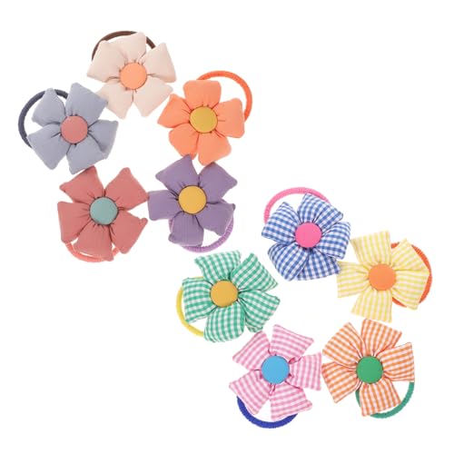 PartyKindom 10 Stück Teiliges Bunte Blüten haarbänder Elastisch Dehnbar für Damen Weiche Stoff ringe als Pferdeschwanz halter Modischer Haarschmuck für Alltag Sport und von PartyKindom