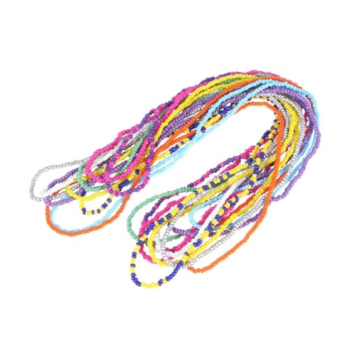 PartyKindom 10 Stück Teiliges Bunte Waist Chain Belt aus Farbigen Perlen Verstellbar Body Belly Chain für Damen Vielseitige Kette für Sommerkleider und Strandpartys von PartyKindom