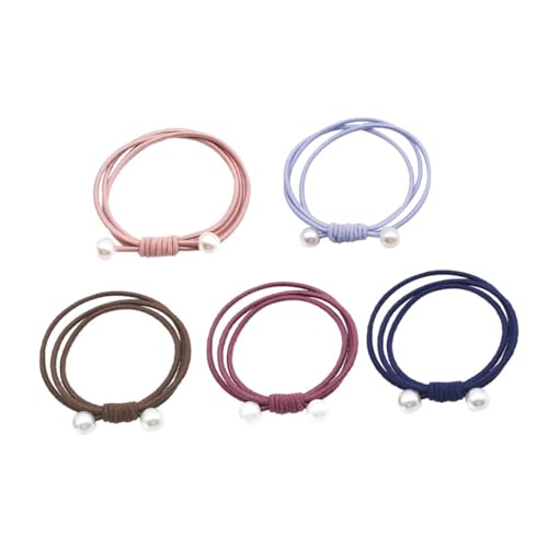 PartyKindom 10 Stück Teiliges Elastische Haargummis mit Künstlichen Perlen Dünne Pferdeschwanzhalter für Frauen und Mädchen Stilvolle Farbige Haarschmuck Accessoires Geeignet Zufällige Farbe von PartyKindom