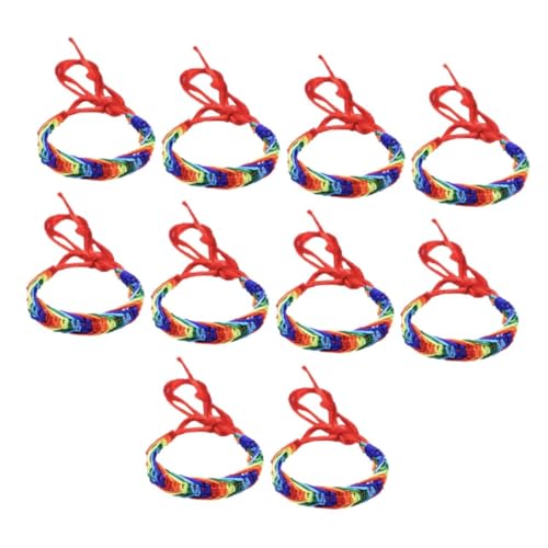 PartyKindom 10 Stück Teiliges Handgefertigter Bunter Flechtarmbänder für Langlebiger Modeschmuck Robustem Material als Freundschaftsarmband und für Mädchen von PartyKindom