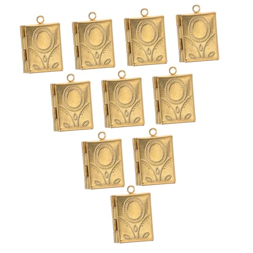 PartyKindom 10 Stück Teiliges Kupfer Buch locket Anhänger Rechteckige DIY Schmuckcharms mit Aufbewahrungsfunktion Langlebige Herren und Damen Anhänger für Kreative Halsketten und Armbänder von PartyKindom