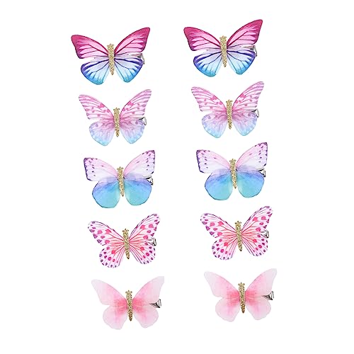 PartyKindom 10 Stück Teiliges Schmetterling Haarspangen Damen Bunte Haarklammern Leicht Elegant Haarschmuck für Partys Cocktail Gartenfest von PartyKindom